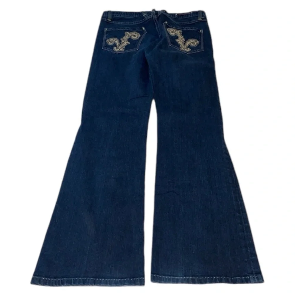 Vertigo Women’s 12 Blue Bootcut button fly Flare 5-Pocket Denim - Picture 3 of 9